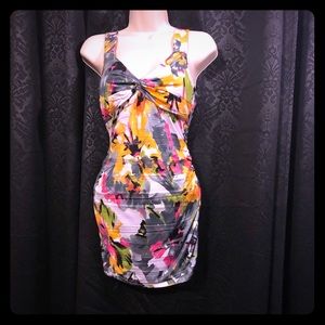 New White Yellow Silver Pink Black Mini Bodycon Dress Size L
